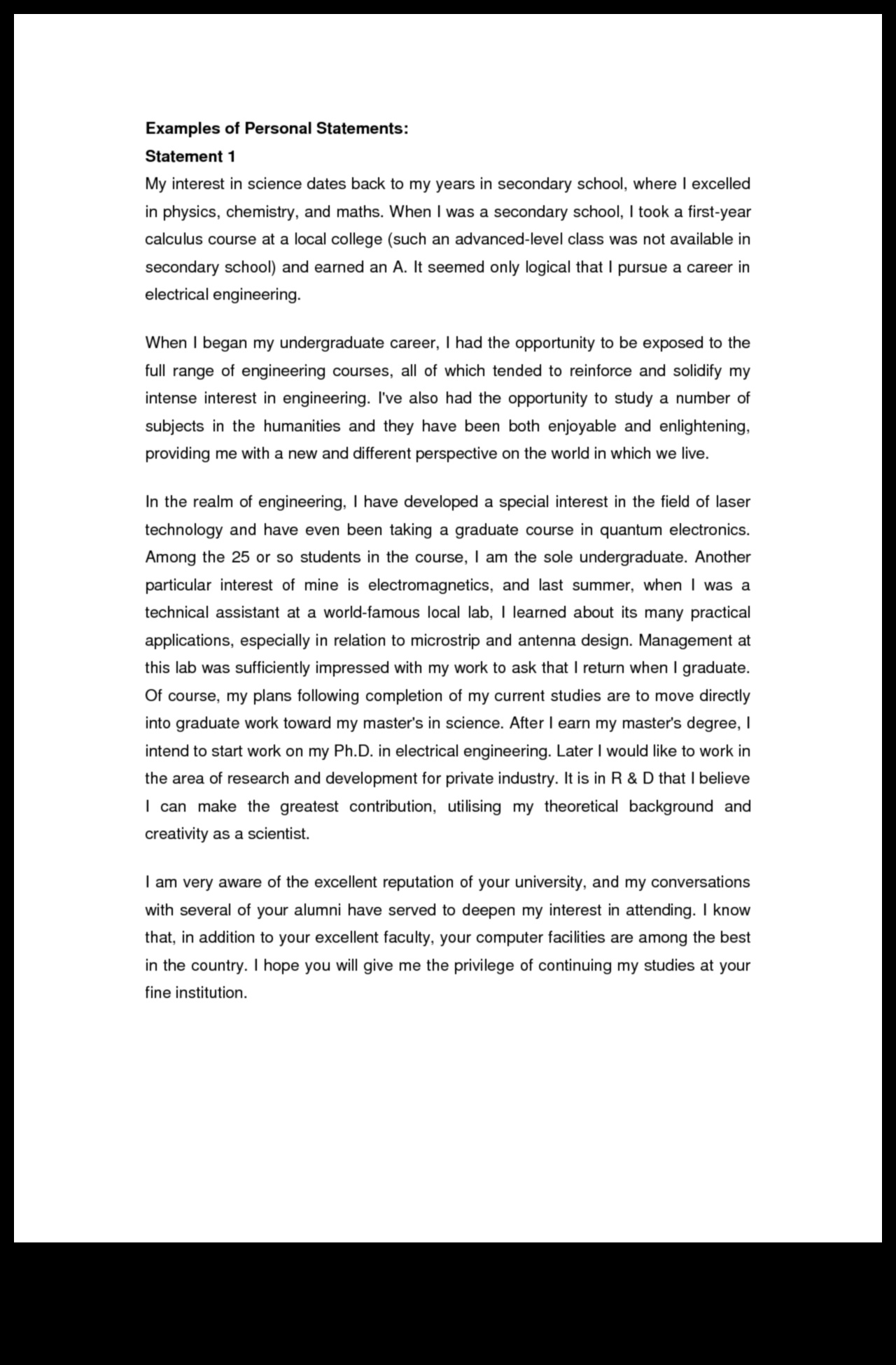 The College Admission Essay A Personal Statement 1